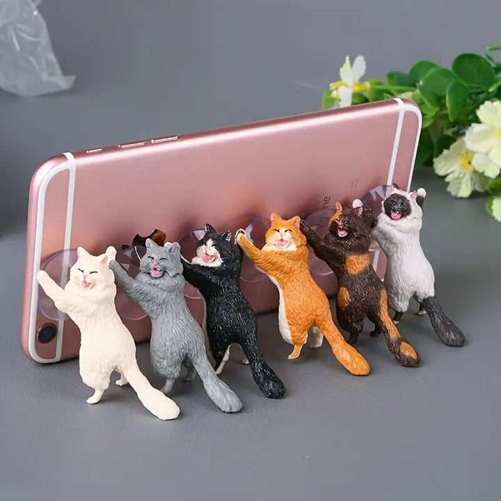 6-Pack: Portable Universal Cute Cat Cell Phone Holder Image 1