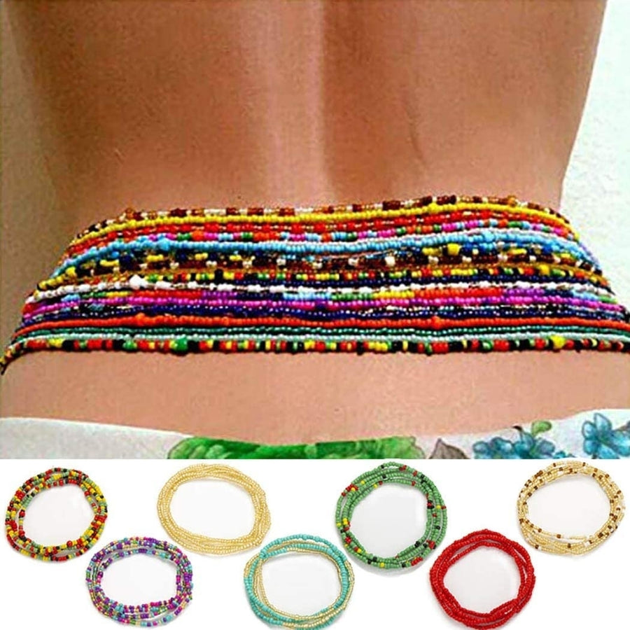 7-Pieces: Women Waist Bead Chain Belly Chain Beach Jewelry Image 1