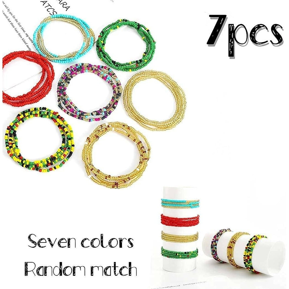 7-Pieces: Women Waist Bead Chain Belly Chain Beach Jewelry Image 2