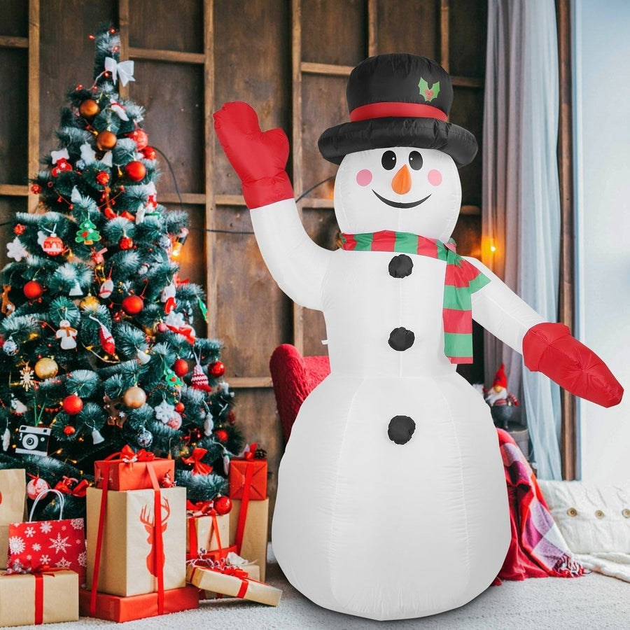 7.9ft Christmas Inflatable Giant Snowman Blow Up with LED Lights Hat Scarf Image 1