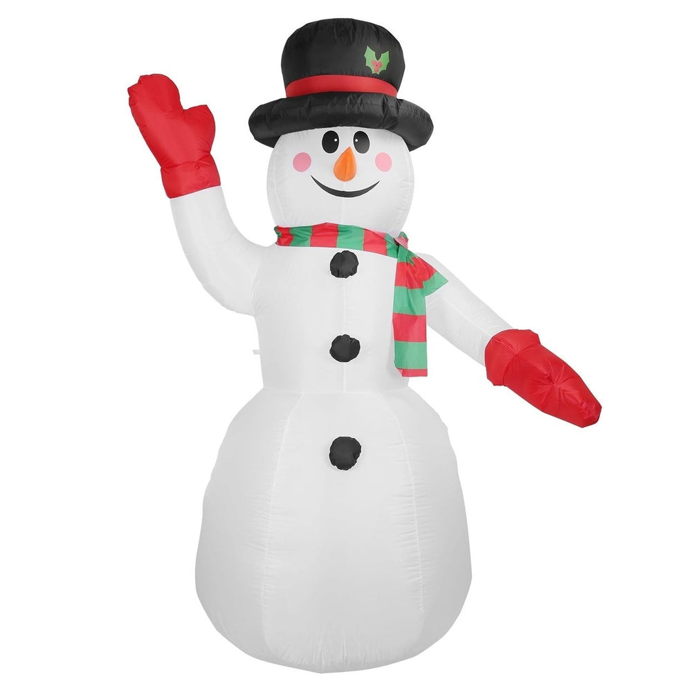 7.9ft Christmas Inflatable Giant Snowman Blow Up with LED Lights Hat Scarf Image 2