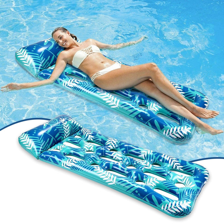 70" x 30" Inflatable Lounge Pool with Headrest Image 3