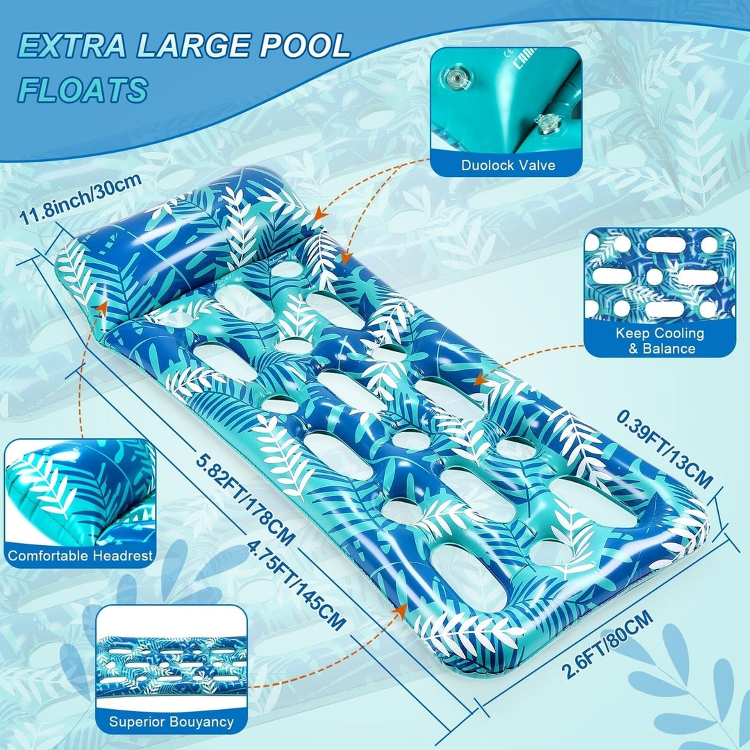 70" x 30" Inflatable Lounge Pool with Headrest Image 4