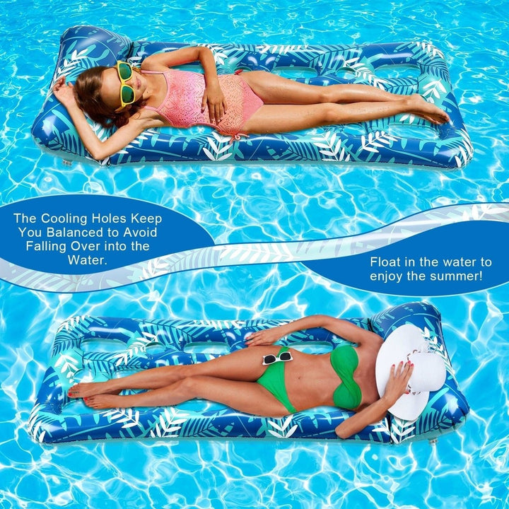 70" x 30" Inflatable Lounge Pool with Headrest Image 7