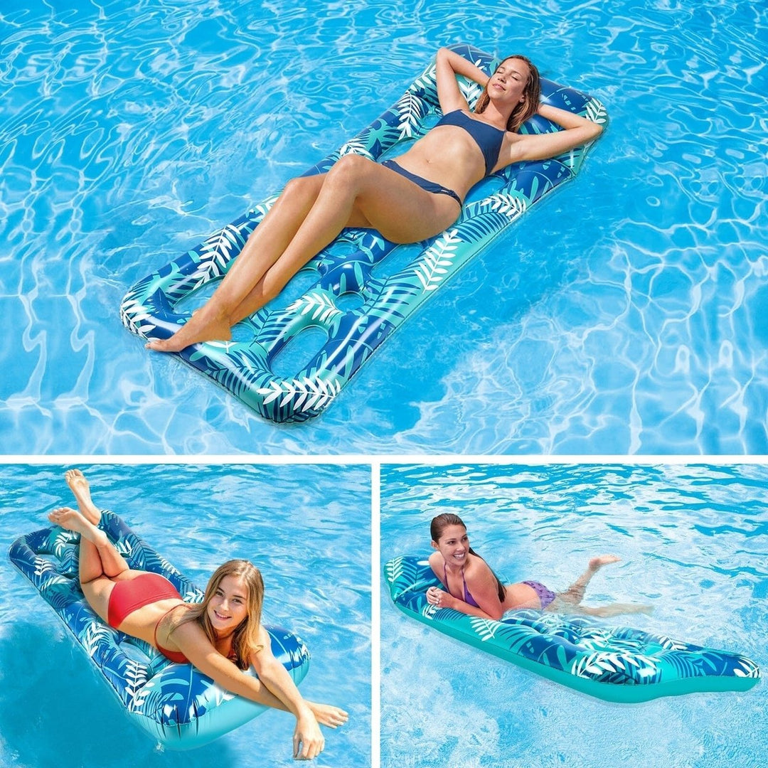 70" x 30" Inflatable Lounge Pool with Headrest Image 9