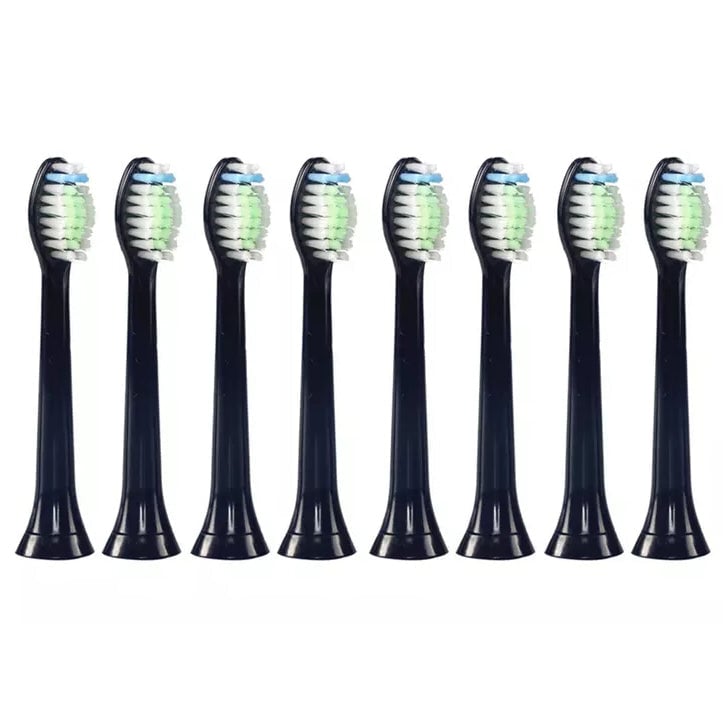 8-Pack: Black Replacement Electric Toothbrush Heads for Philips Sonicare Image 1