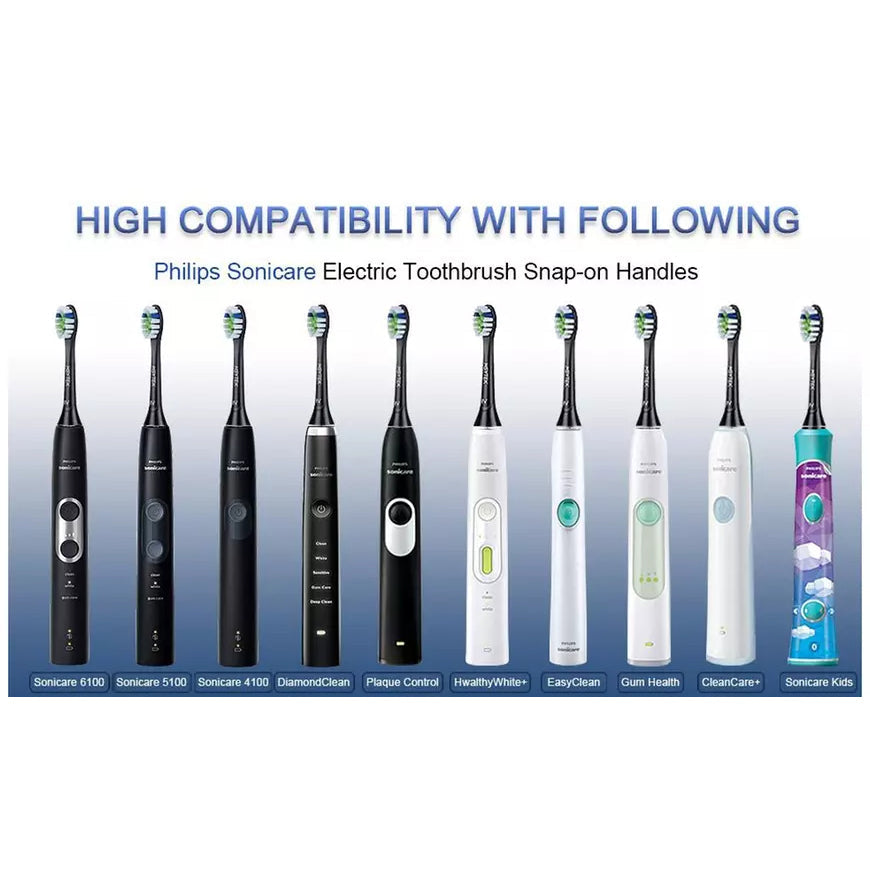 8-Pack: Black Replacement Electric Toothbrush Heads for Philips Sonicare Image 4