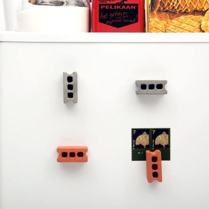 8-Pack: Multicolored Kikkerland Cinder Block Magnets Image 1