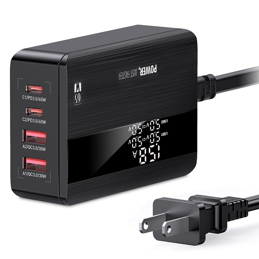 65W 4 USB Port Fast Wall Charger Image 1