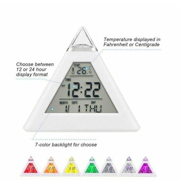 7 Color Changing LED Alarm Clock Image 4