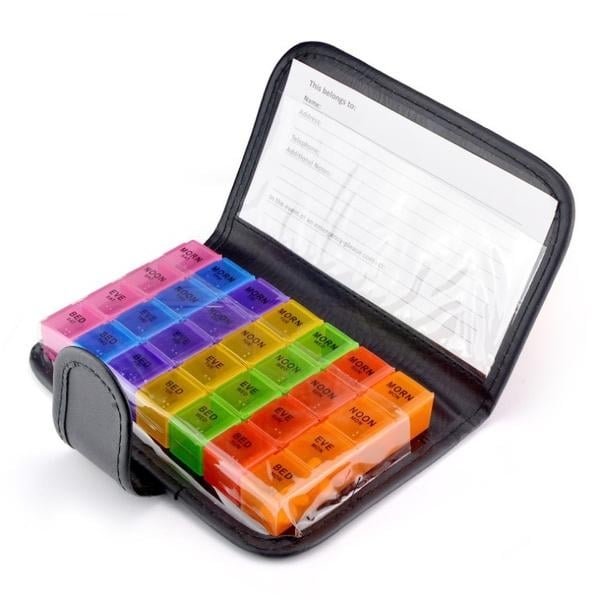 7 Day Extra Large Pill Organizer with Cute Travel Case Image 2