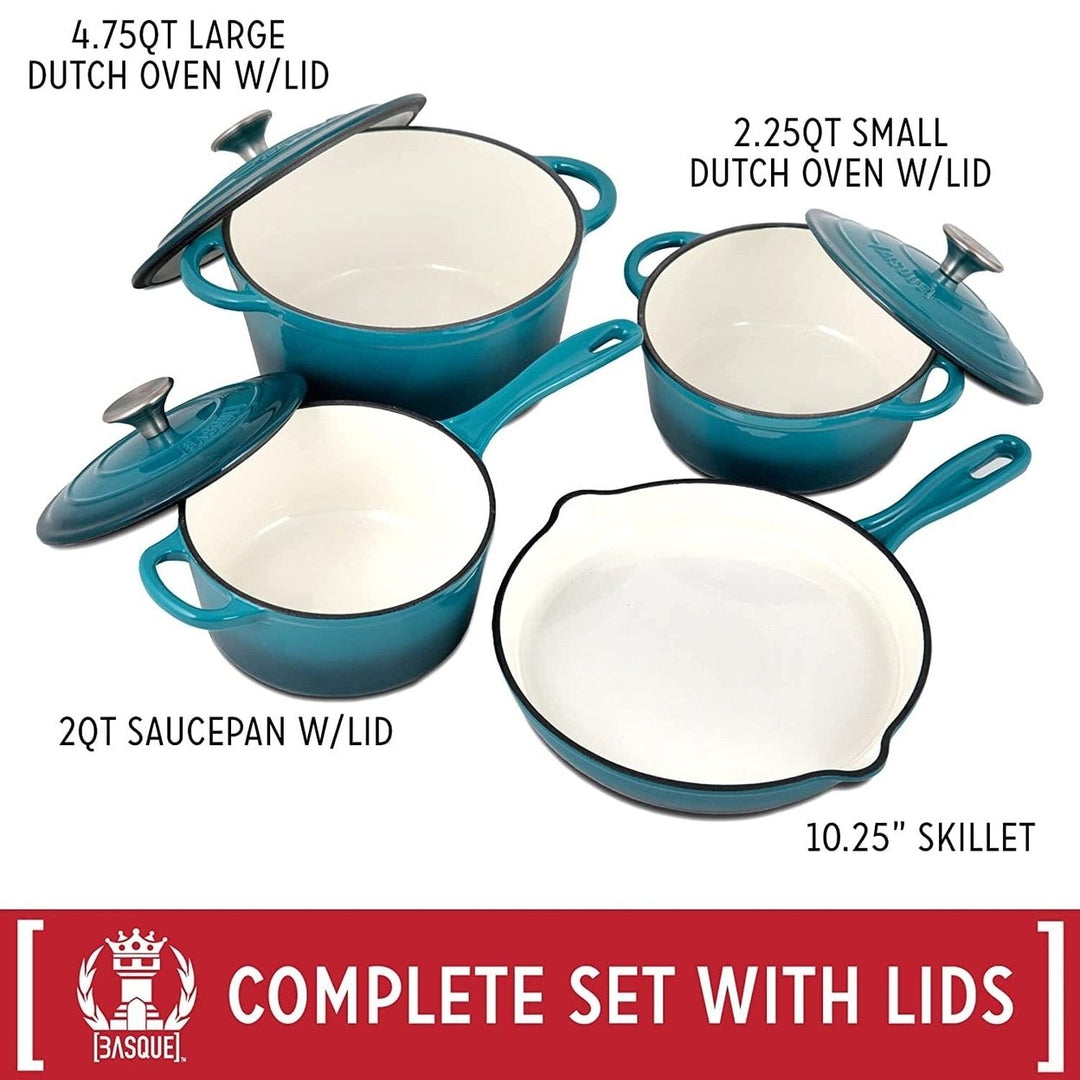 7-Piece: Basque Enameled Cast Iron Cookware Set Image 6