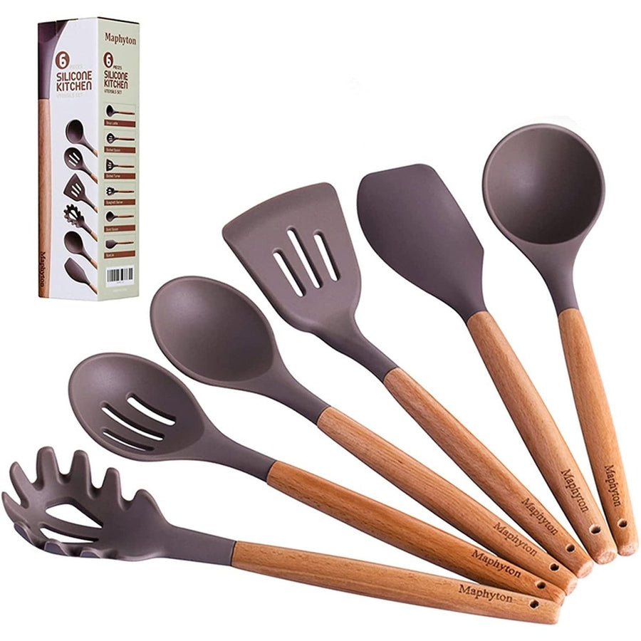 6-Piece: Maphyton Nonstick Silicone Cooking Utensils Set Image 1