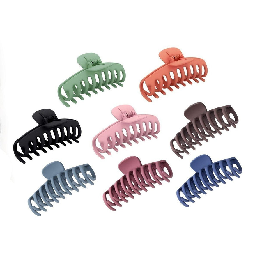 8-Pack: Womens Acrylic Large Claw Matt Hair Clips Image 1