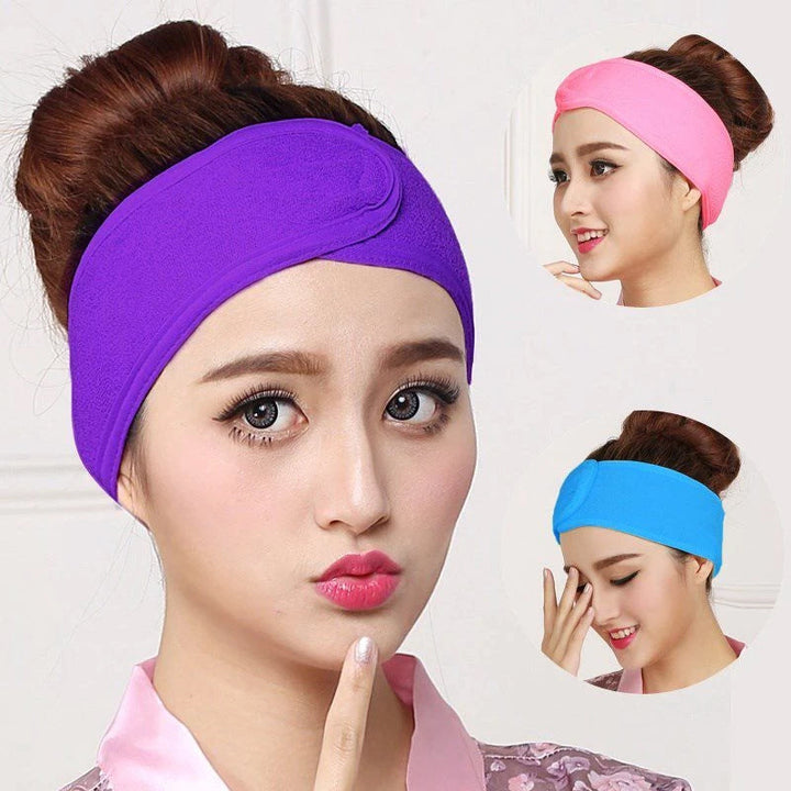 6-Pieces: Womens Face Wash Bath Makeup Hairband Image 6