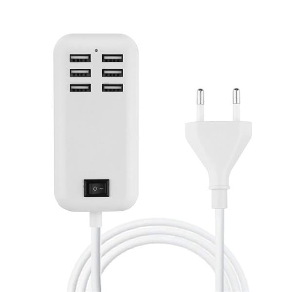 6-Ports USB-Powered Devices Wall Charger Power Adapter Image 2