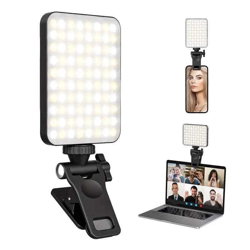 80 LED Clip-On Rechargeable Selfie Ring Light Image 1