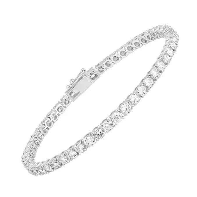 8Ct Lab Grown IGI Certified Diamond Womens Tennis Bracelet 14K White Gold 6" Image 2