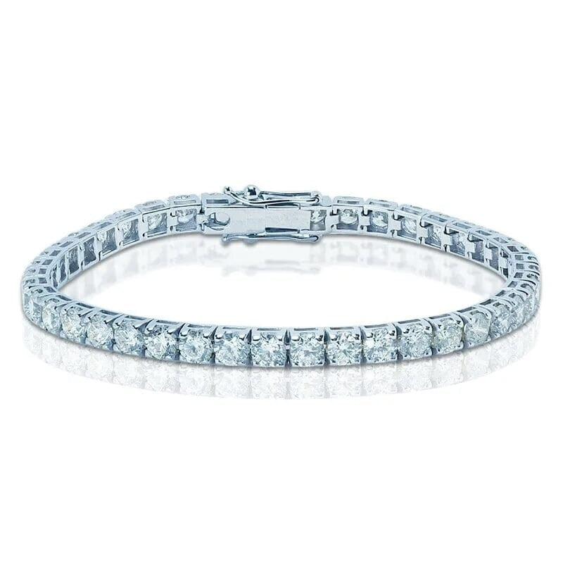 9 Ct Genuine Round-Cut Real Diamond Tennis Bracelet 7" 14K White Gold Image 1