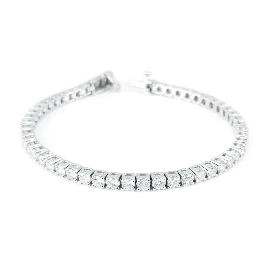 9 Ct Genuine Round-Cut Real Diamond Tennis Bracelet 7" 14K White Gold Image 2