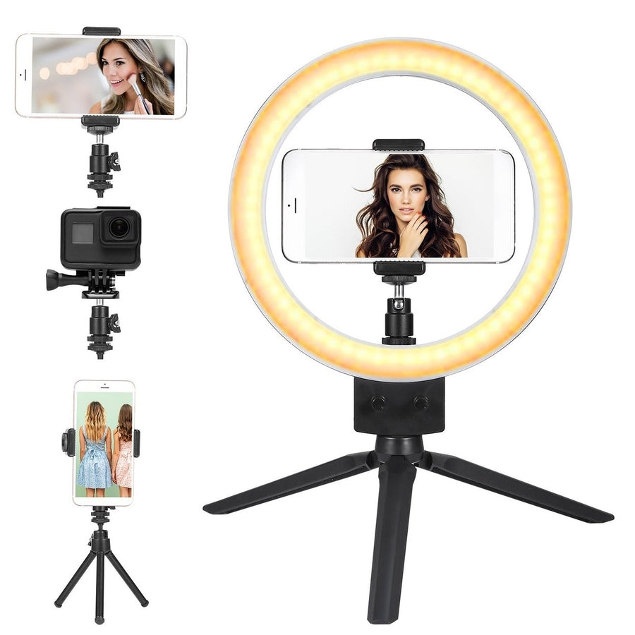 9" Dimmable LED Ring Light with Tripod Image 1