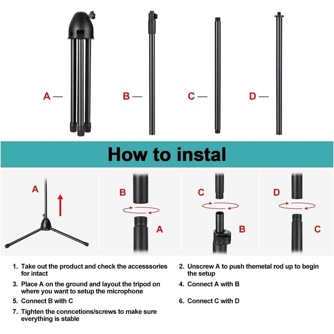 AGPtEK Condenser Microphone Stand with Non-Slip Feet Image 6