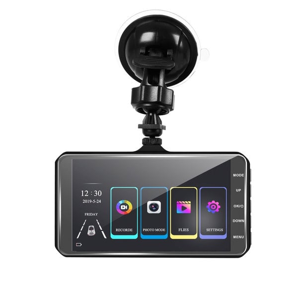 A6T 4-Inch 170 Wide Angle Full HD 1080P Car DVR Dual Lens Dash Cam Rear View Camera Video Recorder with Touch Screen Image 2