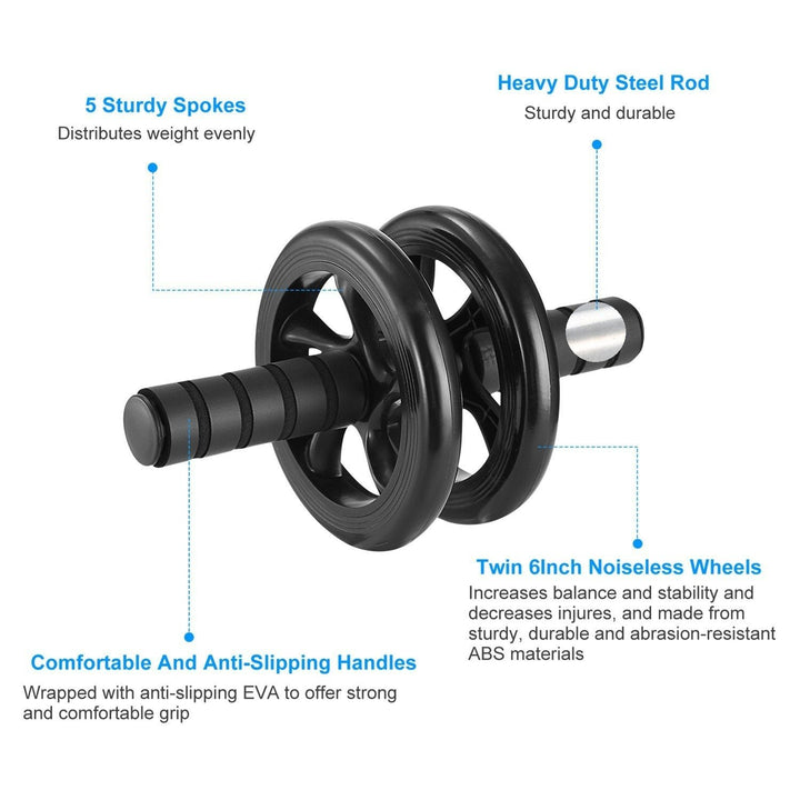 Ab Roller Wheel Fitness Exercise with Knee Pads Image 4