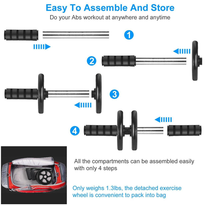 Ab Roller Wheel Fitness Exercise with Knee Pads Image 7