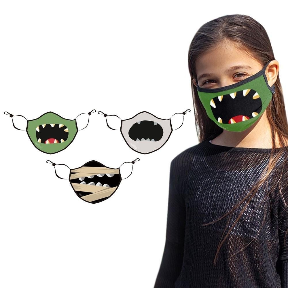 6-Pack: Two-Layer Reusable Halloween Kids Face Mask With Adjustable Earloop Image 2