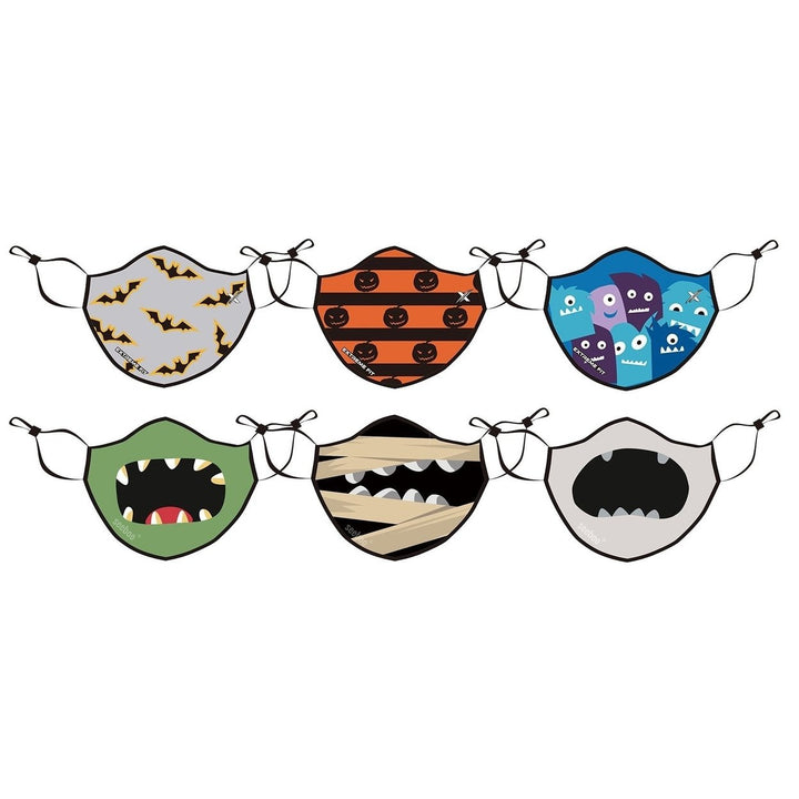 6-Pack: Two-Layer Reusable Halloween Kids Face Mask With Adjustable Earloop Image 6