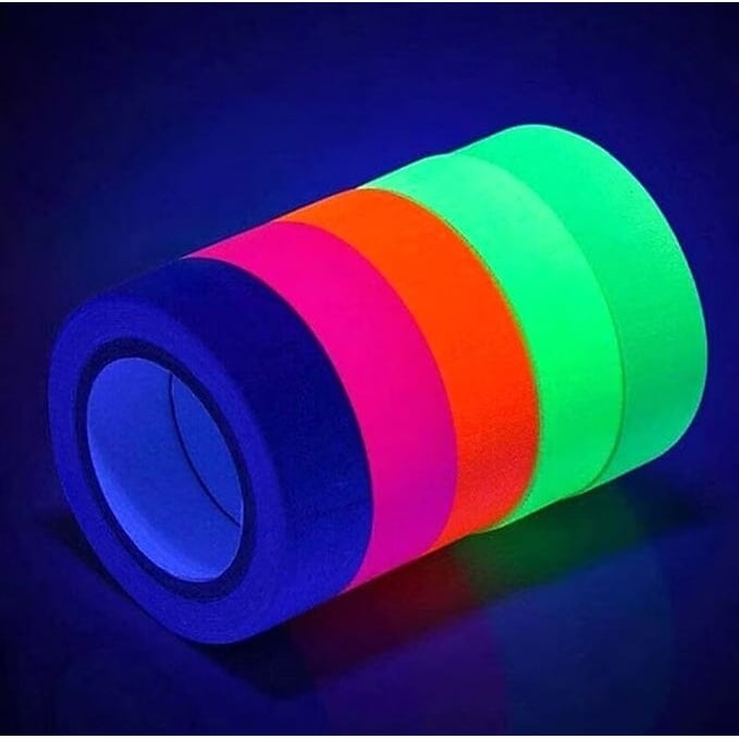 6-Pack: UV Gaffer Fluorescent Party Tape Blacklight Reactive Glow In The Dark Tape Image 1