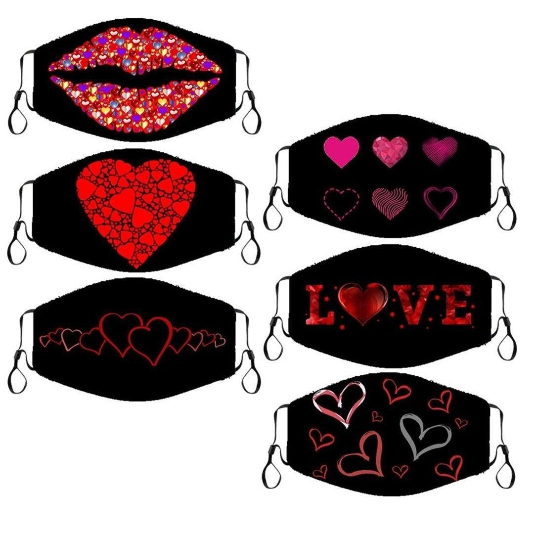 6-Pack: Valentines Fun Super Soft Reusable Non-Medical Face Masks Image 1