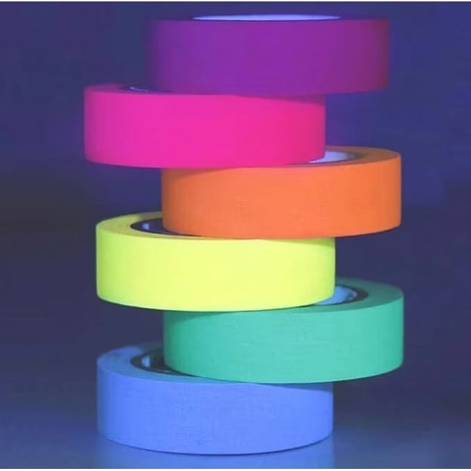 6-Pack: UV Gaffer Fluorescent Party Tape Blacklight Reactive Glow In The Dark Tape Image 3