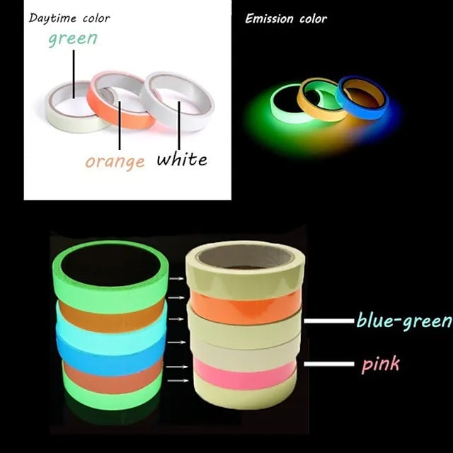 6-Pack: UV Gaffer Fluorescent Party Tape Blacklight Reactive Glow In The Dark Tape Image 4