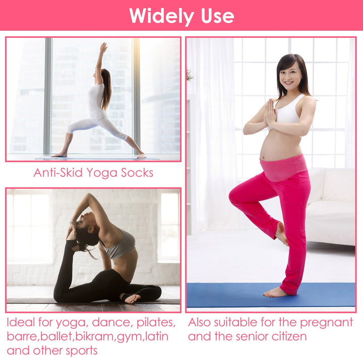 6-Pack: Women Yoga Socks with Straps Non-Slip Grips Image 7