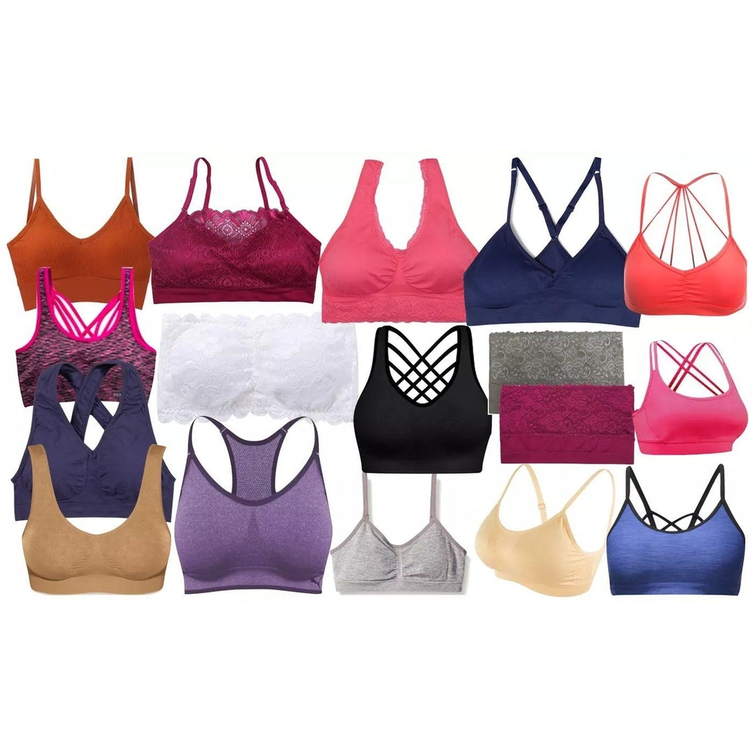 6-Pack: Womens Mystery Seamless Sports and Lounging Bras Image 2