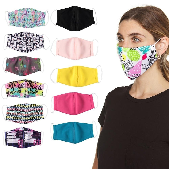 6-Pack: Womens Reusable Machine Washable Masks Image 1