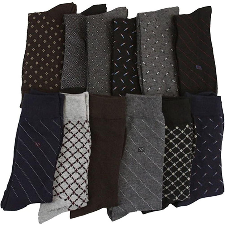 6-Pair: Classic Cotton Stretch Elastic Dress Socks Assorted Image 4