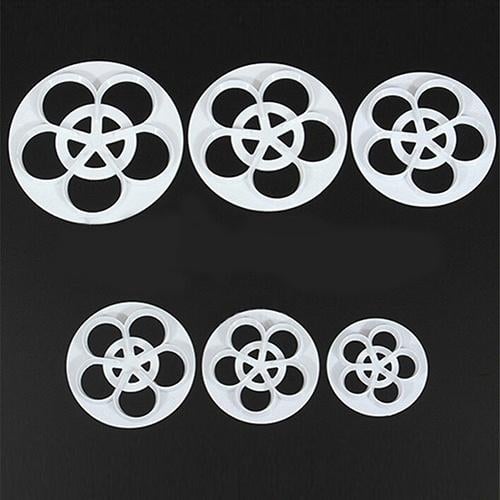 6-Piece: Baking Mold Fondant Cake Sugarcraft Rose Flower Cookie Image 3