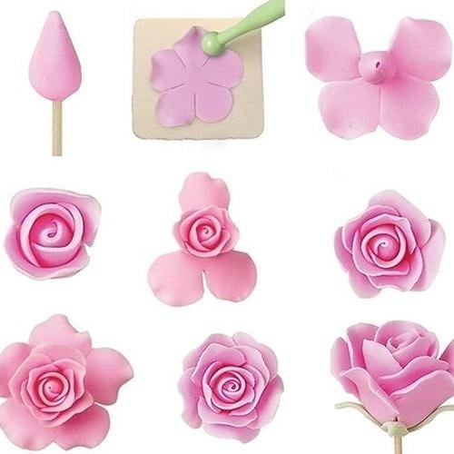 6-Piece: Baking Mold Fondant Cake Sugarcraft Rose Flower Cookie Image 4