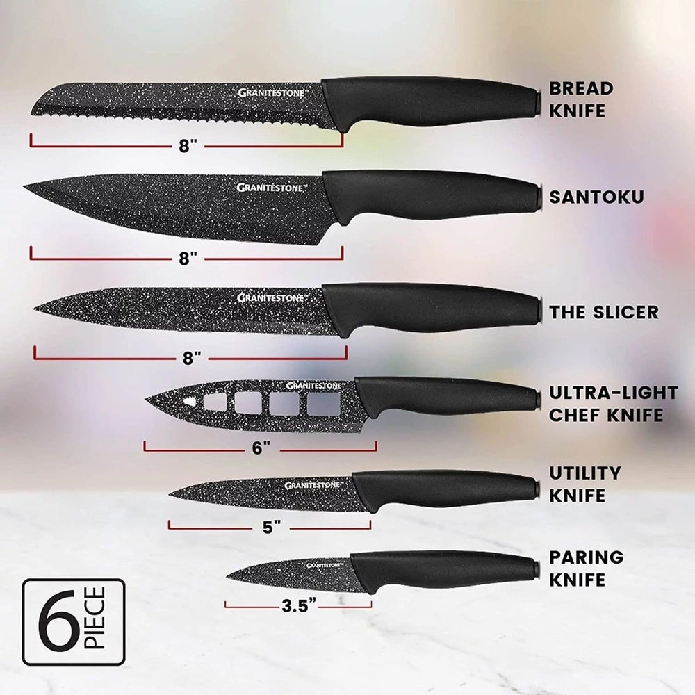 6-Piece: Granitestone Nutriblade Knives Set Image 2