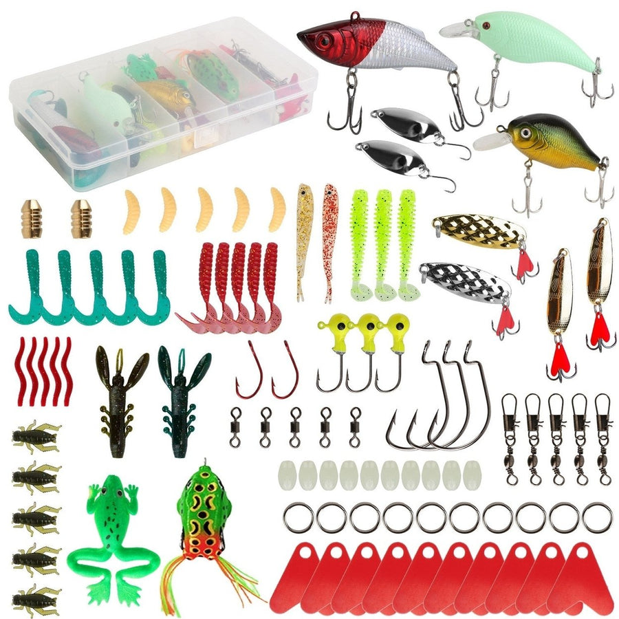 94-Piece: Fishing Lures Kit Soft Plastic Fishing Baits Set Image 1