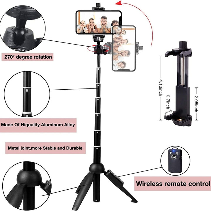 Aluminum Alloy Selfie Stick Phone Tripod Image 3