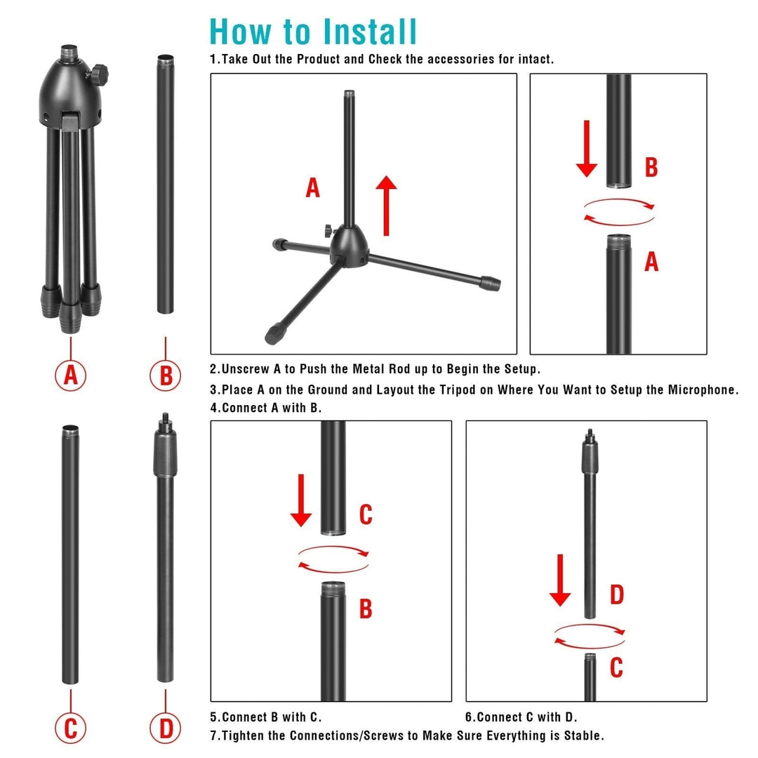 Anti-slip Tripod Condenser Microphone Stand Image 7