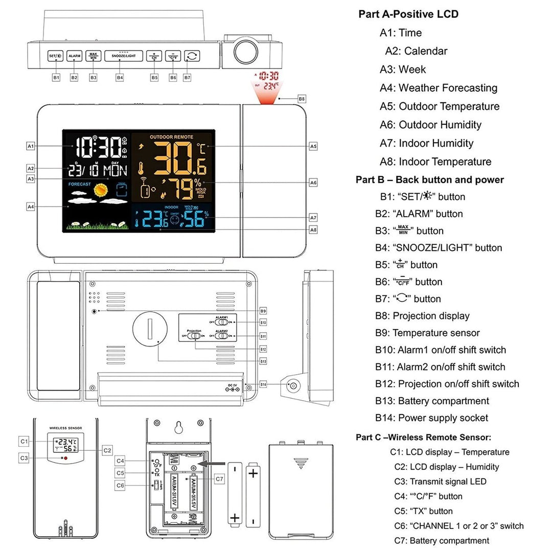 Atomic Projection Alarm Clock Image 11