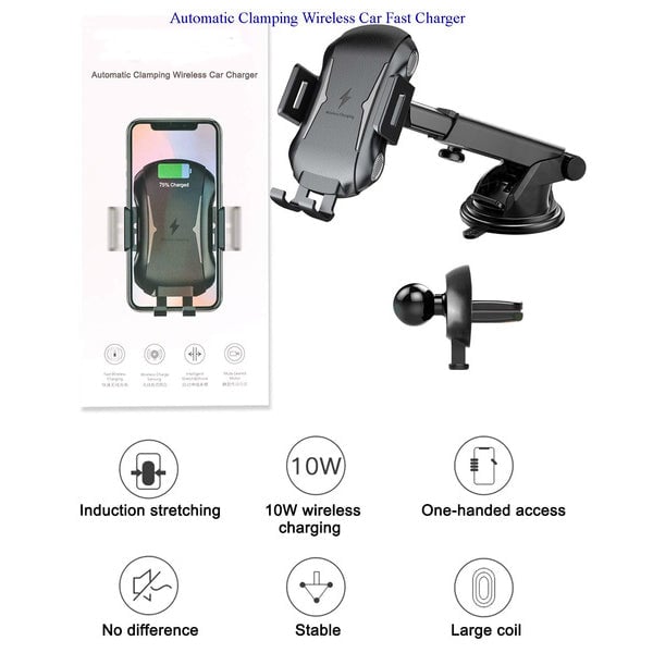 Automatic Clamping Wireless Car Charger Mount Image 7