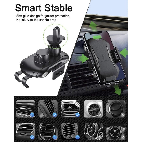 Automatic Clamping Wireless Car Charger Mount Image 9