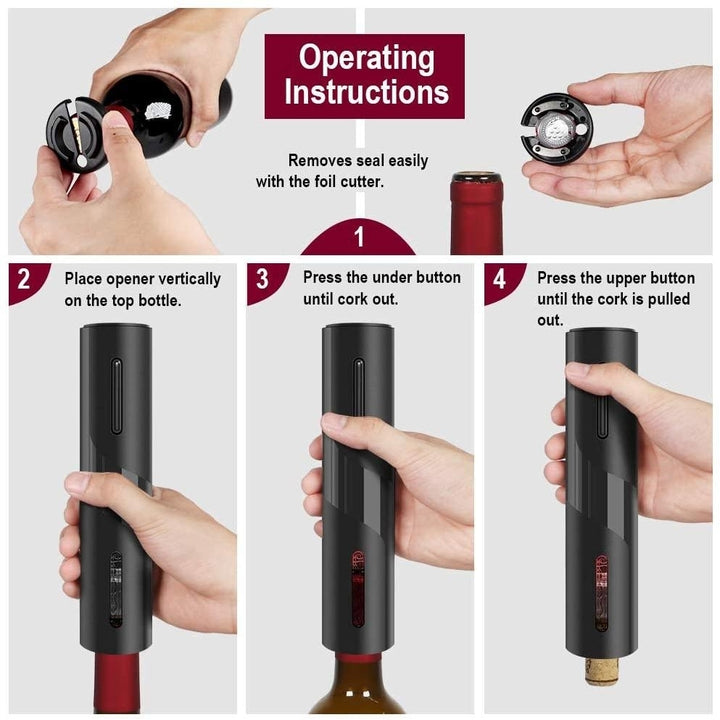 Automatic Electric Wine Bottle Corkscrew Opener Image 6