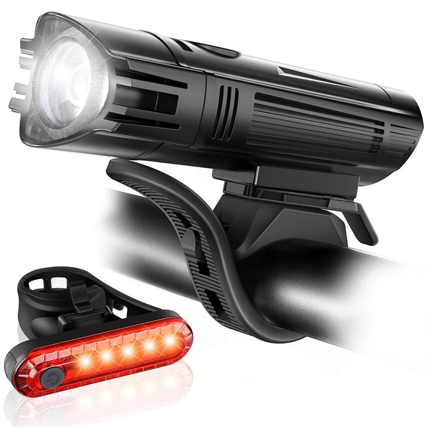 Ascher Ultra Bright USB Rechargeable Bike Light Set Image 1